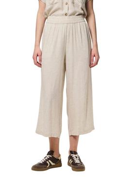 Calça Pieces Pia bege para mulher
