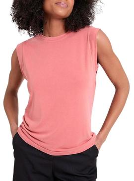 Camiseta Naf Naf Tomette coral para mulher.