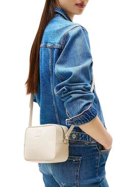 Bolsa Tommy Jeans Must Camera bege para mulher
