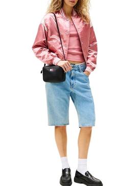 Bolsa Tommy Jeans Must Camera preta para mulher.