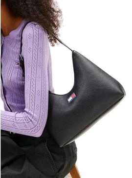 Bolsa Tommy Jeans Must Shoulder preta para mulher