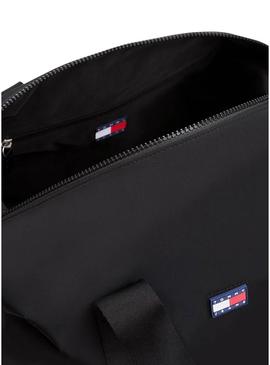 Bolsa Tommy Jeans Urban Duffle preta esportiva para mulher e homem.