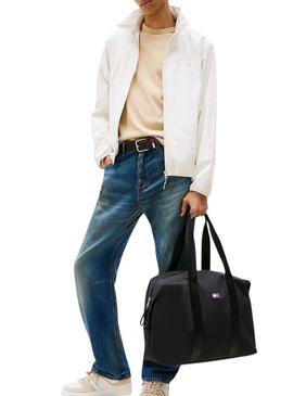 Bolsa Tommy Jeans Urban Duffle preta esportiva para mulher e homem.