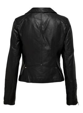 Jaqueta de couro sintético preto Only Gemma para mulher
