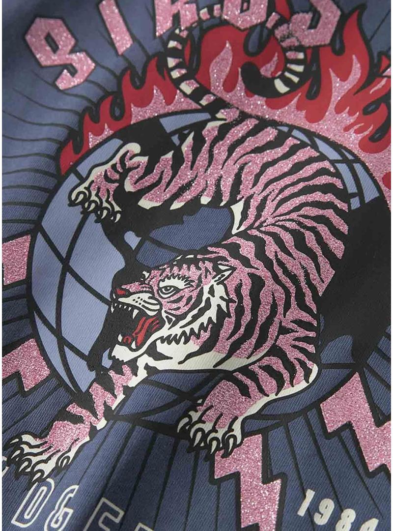 Camiseta Name It Kassandra azul para menina.