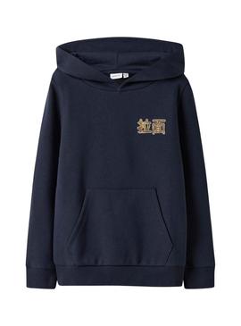 Moletom Name It Kian azul marinho para menino.