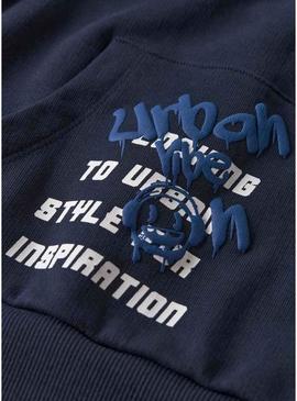 Moletom Name It Lucian azul marinho para menino.