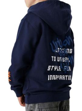 Moletom Name It Lucian azul marinho para menino.