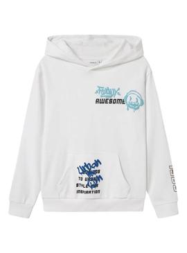 Moletom Name It Lucian branco para menino.