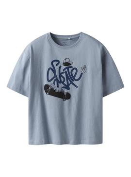 Camiseta Name It Leroy azul para menino