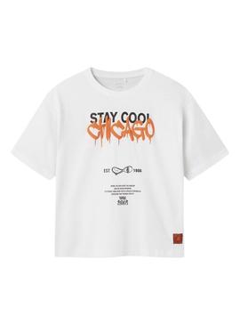 Camiseta Name It Leroy branca para menino