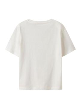 Camiseta Name It Kingston branca para menino.