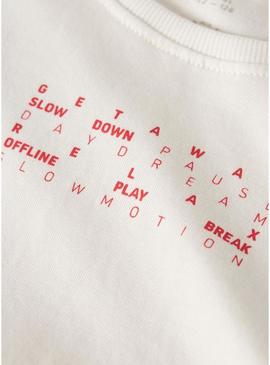 Camiseta Name It Kingston branca para menino.