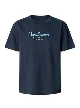 Camiseta Pepe Jeans Eggo azul para homem.