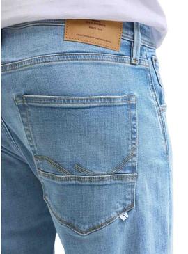 Calça jeans Jack and Jones Mike em denim claro para homem.