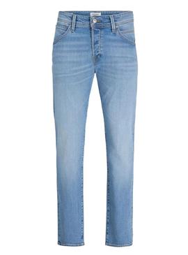 Calça jeans Jack and Jones Mike em denim claro para homem.