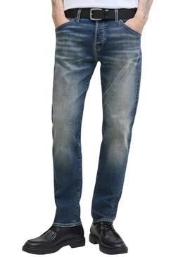 Calça de ganga Jack and Jones Mike denim escuro para homem.