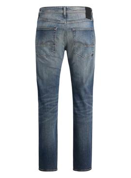 Calça de ganga Jack and Jones Mike denim escuro para homem.