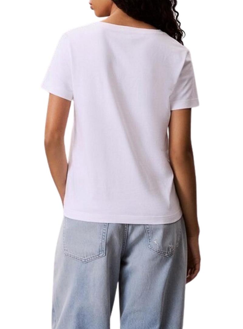Camiseta Calvin Klein Jeans Monogram branca para mulher.