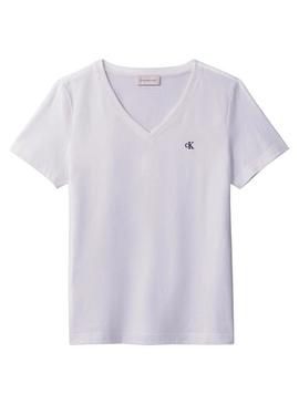 Camiseta Calvin Klein Jeans Monogram branca para mulher.