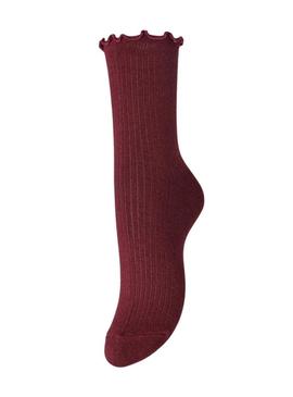 Meias Pieces Afia granate para mulher.