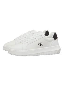 Sapatilhas Calvin Klein Jeans Classic Cupsole branco para mulher.