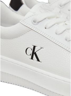 Sapatilhas Calvin Klein Jeans Classic Cupsole branco para mulher.