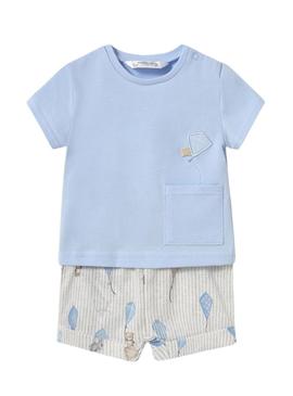 Conjunto Mayoral calção azul para menino