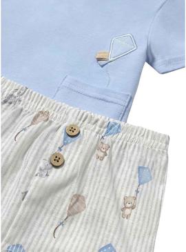 Conjunto Mayoral calção azul para menino