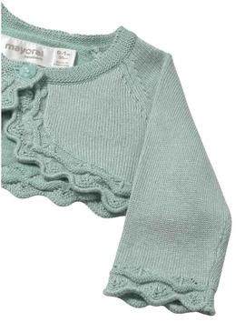 Jaqueta Mayoral tricot básica verde para bebê