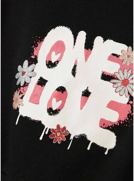 Moletom Name It Kory preto para menina.