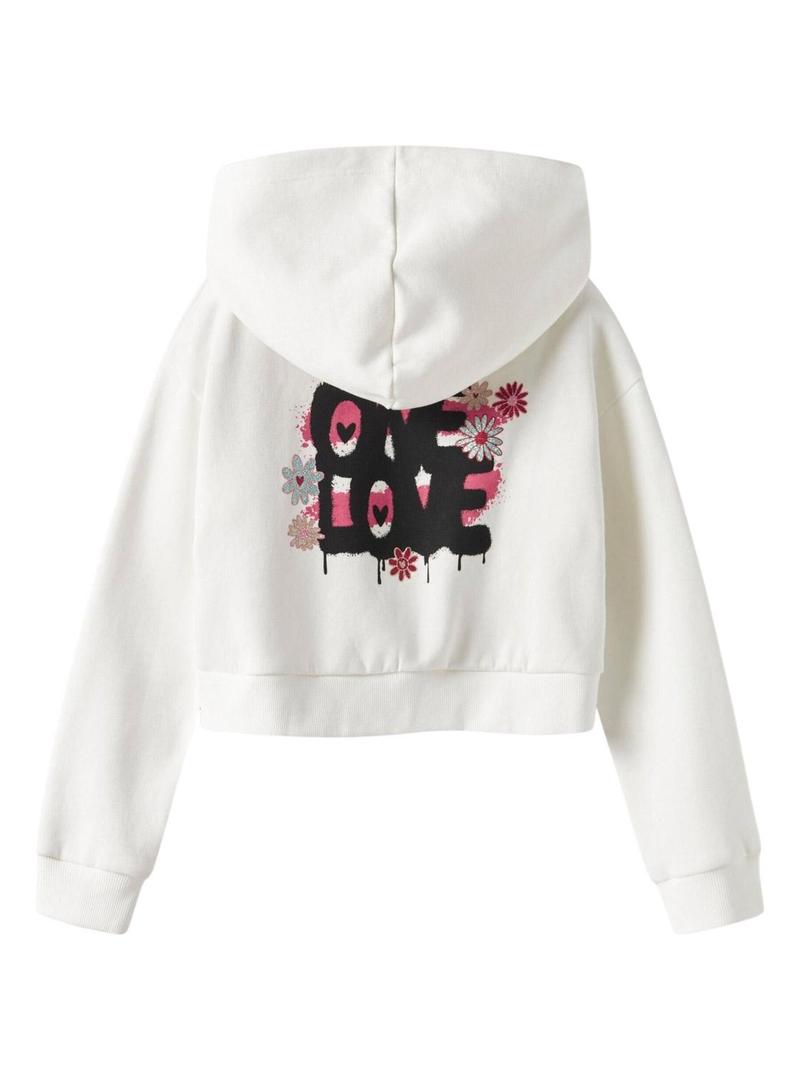 Moletom Name It Kory branco para menina.