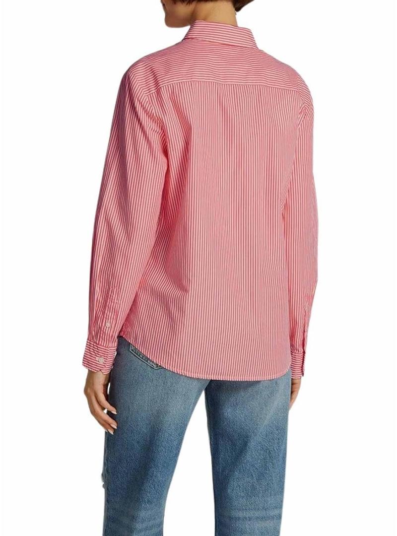 Camisa Tommy Jeans Poplin listras para homem