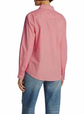 Camisa Tommy Jeans Poplin listras para homem