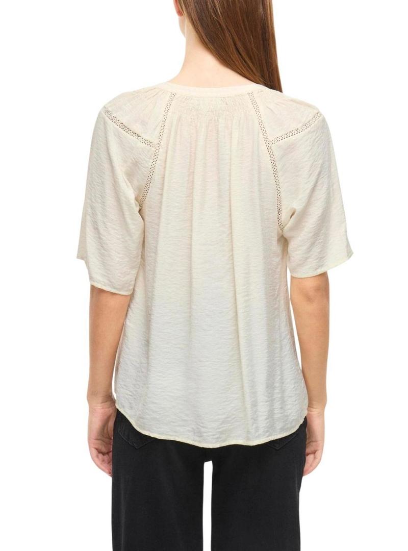 Blusa Vila Vilisbeth bege para mulher