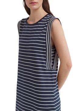 Vestido Vila Viveriana listras marinho para mulher