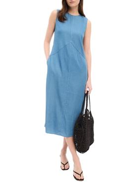 Vestido de ganga Vila Vibista midi para mulher