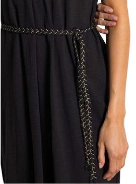 Vestido Vila Viverano preto com cinto para mulher.