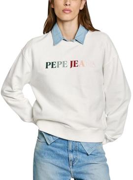 Moletom Pepe Jeans Reagan branco para mulher
