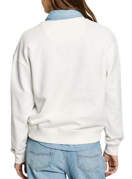 Moletom Pepe Jeans Reagan branco para mulher