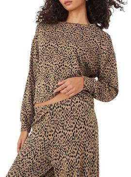 Blusa Vila Nerea marrom para mulher.