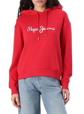 Moletom Pepe Jeans Maddy vermelho para mulher.