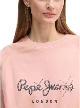 Blusa de moletom Pepe Jeans Lupita rosa para mulher