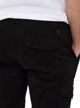 Calça Only and Sons Carter cargo preta para homem