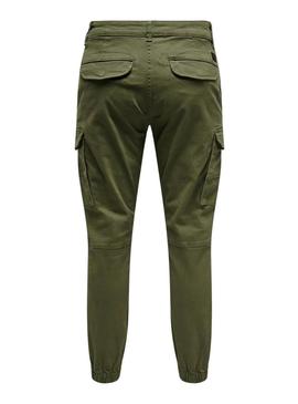 Calça Only and Sons Carter cargo verde para homem