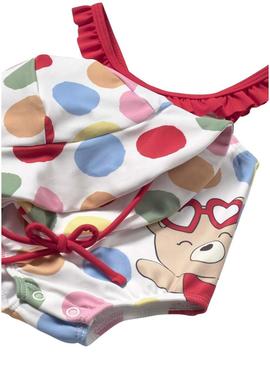 Fato de banho e touca Mayoral multicolorido para bebê menina