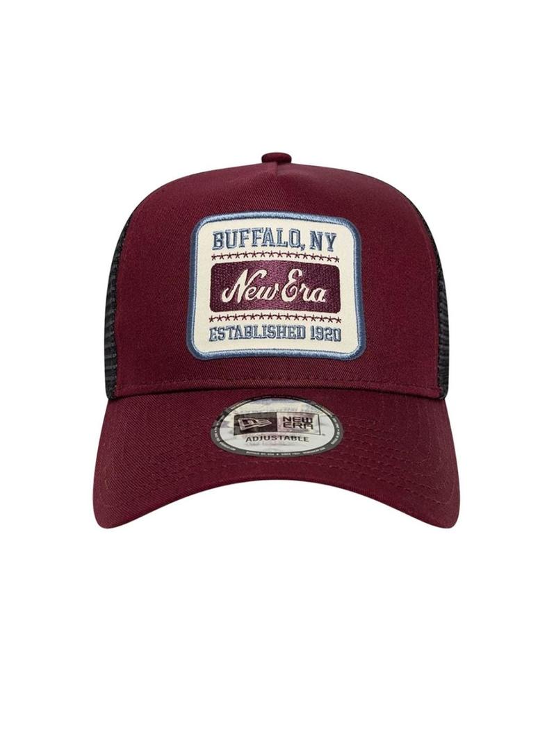 Boné New Era Patch 9Forty Trucker bordô para homem.