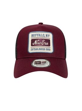 Boné New Era Patch 9Forty Trucker bordô para homem.