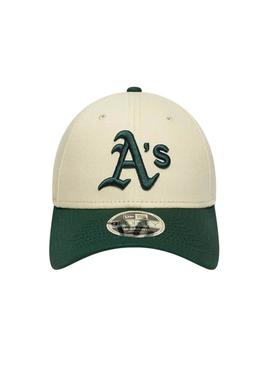 Boné New Era Oakland Athletics bege e verde