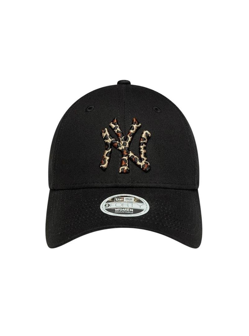 Boné New Era 9Forty preto animal print.